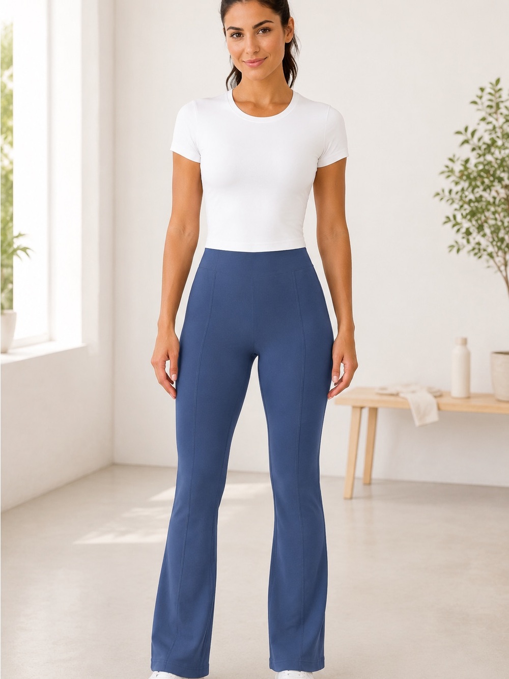 SPANX Blue Pull on Flare leg Pants XL NWOT